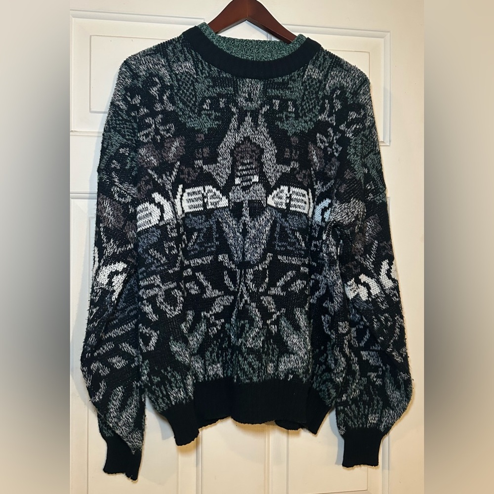 Vintage 90s Michael Gerald Mens Grandpa Sweater‎ Acrylic Pullover Size XL.
